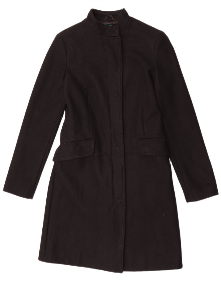 Benetton Damen Mantel IT 42 Mittelschwarze Wolle