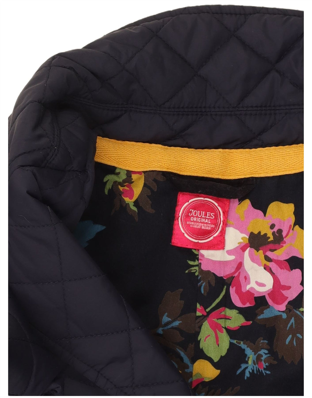 JOULES Womens Quilted Jacket UK 16 Large Navy Blue Polyamide