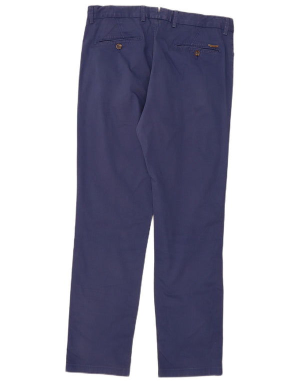 Massimo Dutti Mens Slim Fit Chino Trousers EU 40 Medium W31 L30 Navy Blue
