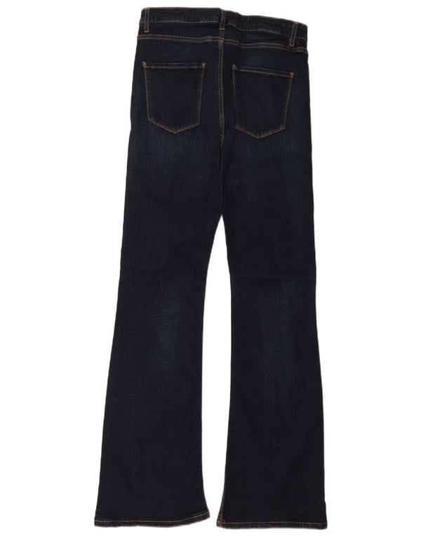 Zara Damen Slim Flared Jeans EU 40 Medium W30 L32 Marineblaue Baumwolle