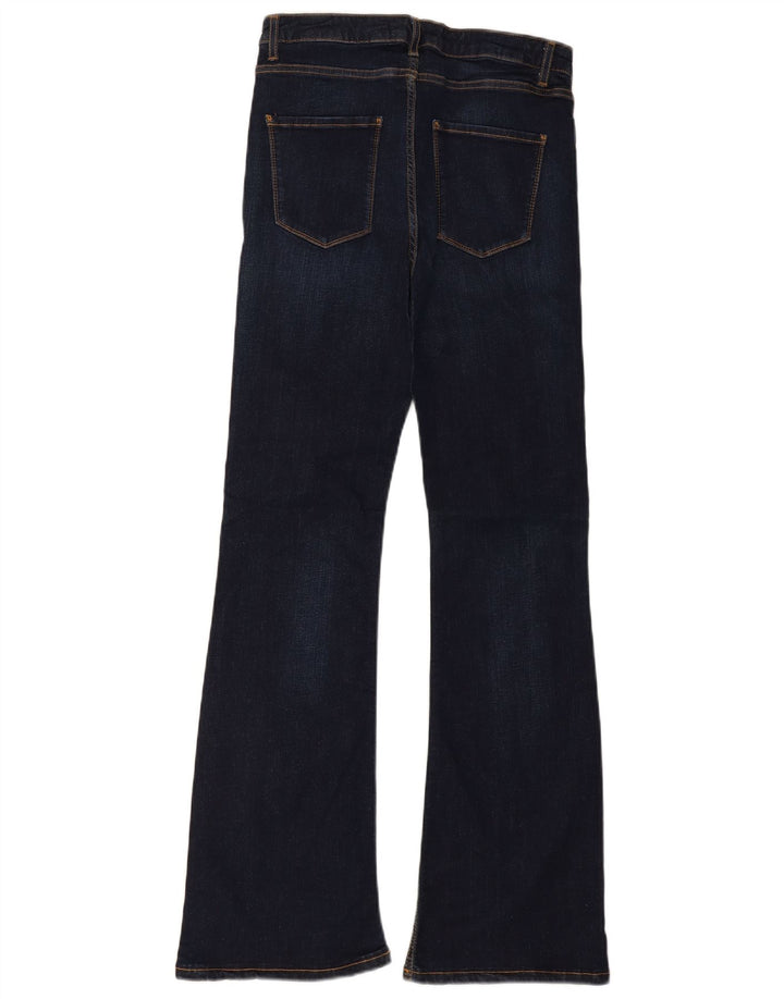 Zara Damen Slim Flared Jeans EU 40 Medium W30 L32 Marineblaue Baumwolle