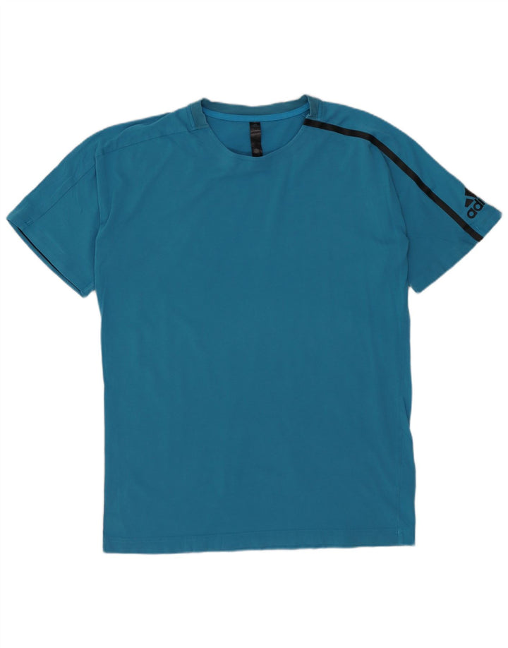 ADIDAS Herren T-Shirt Top Small Blau Baumwolle