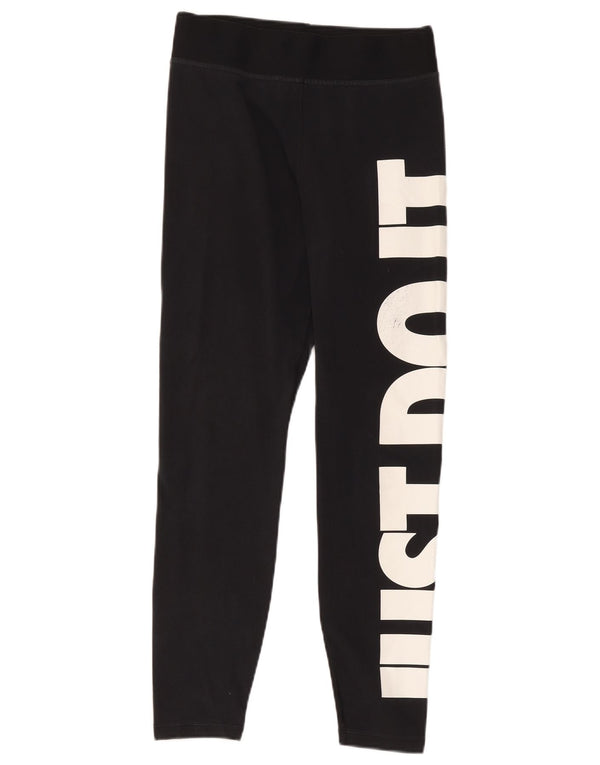 Nike Womens Graphic Leggings UK 12 Mittelschwarzes Polyester