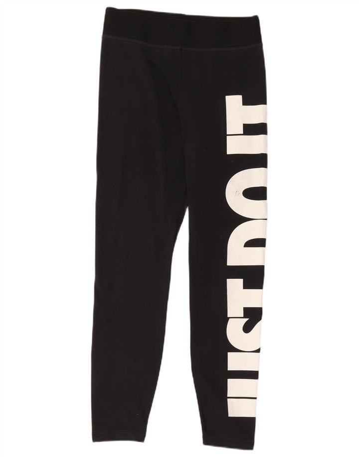Nike Womens Graphic Leggings UK 12 Mittelschwarzes Polyester