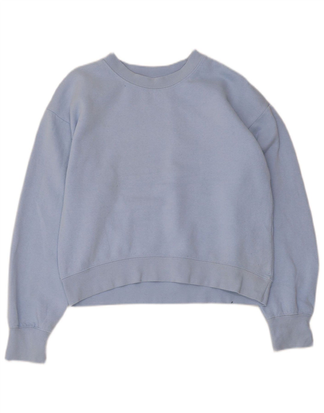 Zara Damen Crop Sweatshirt Pullover UK 10 Small Blau Polyester