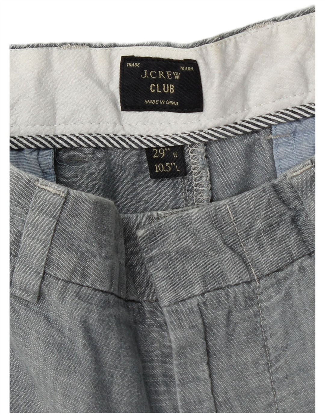 J. CREW Herren Club Chino Shorts W29 mittelgraue Baumwolle