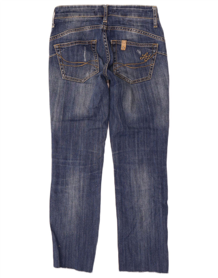 Liu Jo Damen Distressed-Cropped-Jeans W24 L24 Blau