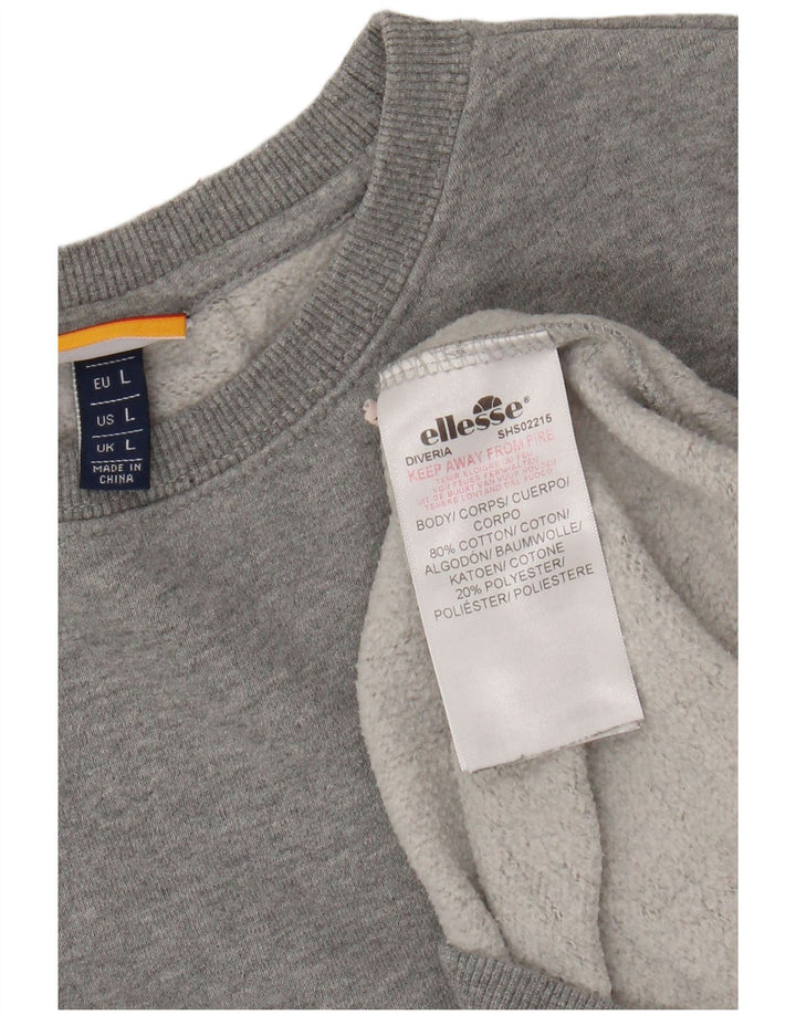 Ellesse Herren-Sweatshirt-Pullover, große graue Baumwolle
