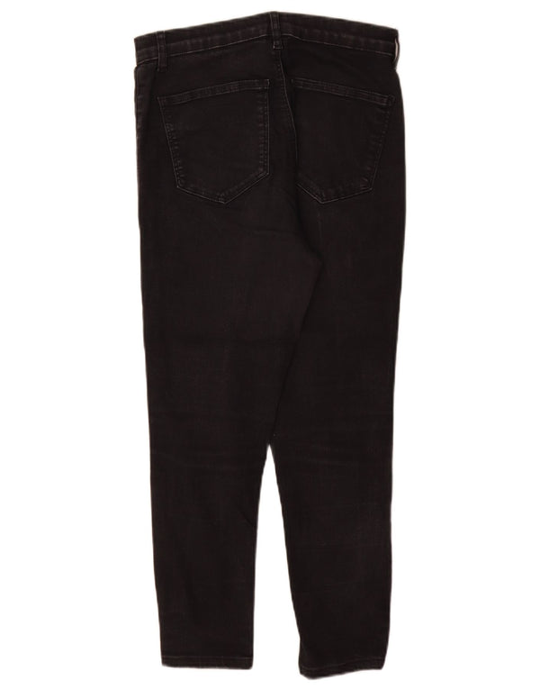Topshop Damen Joni Cropped Jeans W30 L25 Schwarze Baumwolle