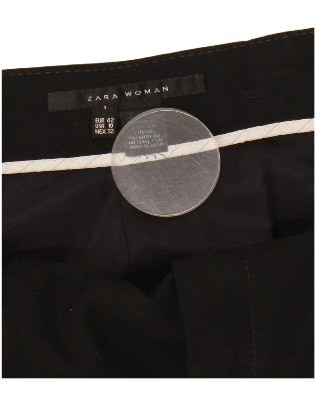 Zara Damen A-Linien-Rock EU 42 Large W32 Schwarzer Rayon