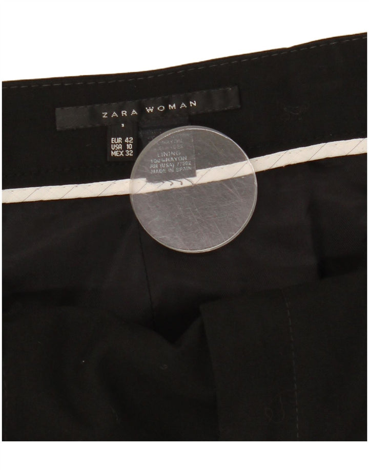 Zara Damen A-Linien-Rock EU 42 Large W32 Schwarzer Rayon