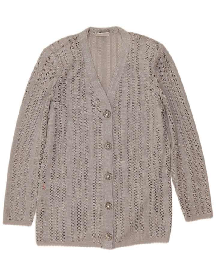 LIOLA Damen-Cardigan-Pullover UK 12 Mittelgrau gefleckte Viskose