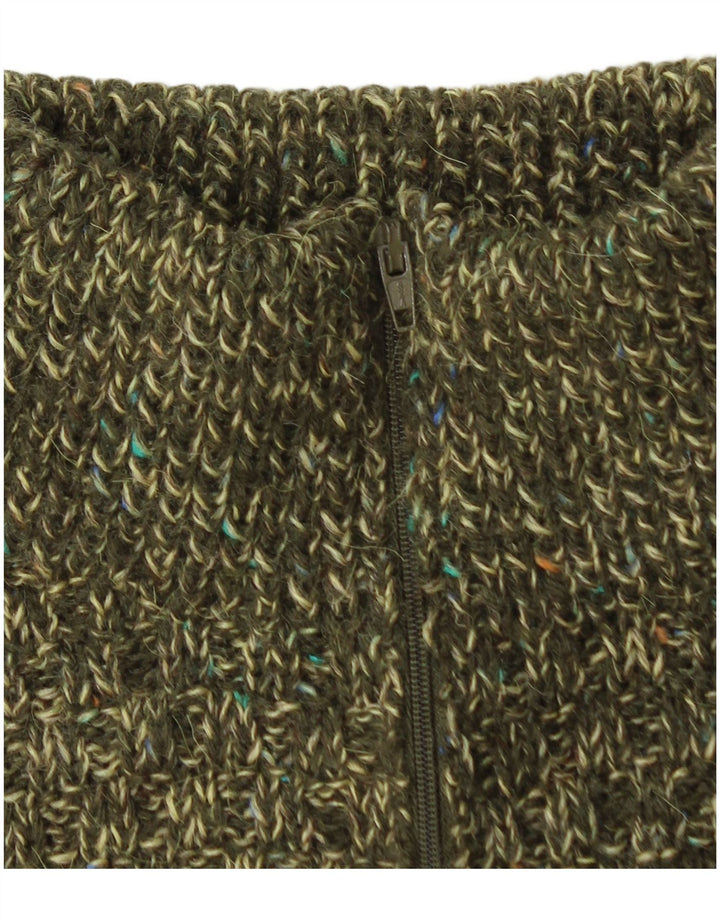 Vintage Herren-Pullover mit Reißverschluss, Mittelkhaki meliert