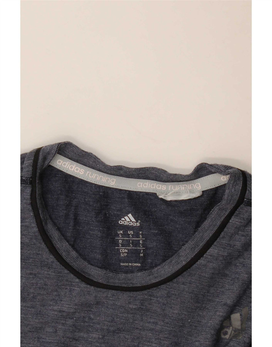 Adidas Herren Lauf-T-Shirt Top Small Marineblau gestreift