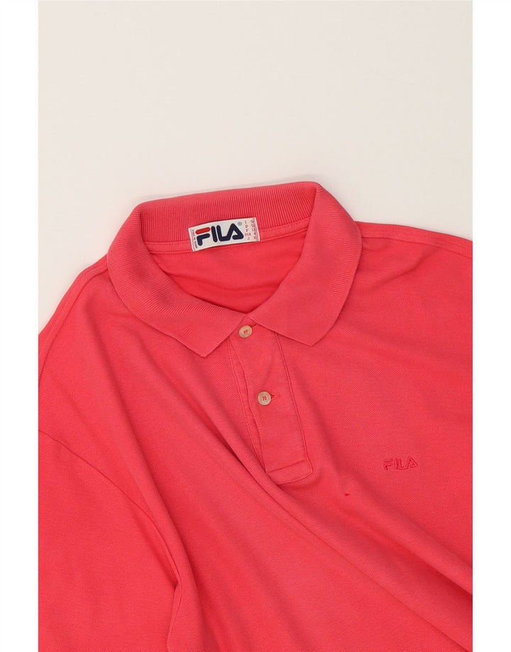 FILA Mens Polo Shirt XL Pink Vintage Fila and Second-Hand Fila from Messina Hembry 
