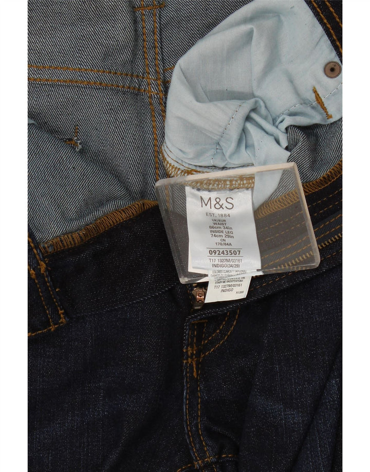 Marks & Spencer Herren Slim Jeans W34 L29 Marineblau Baumwolle