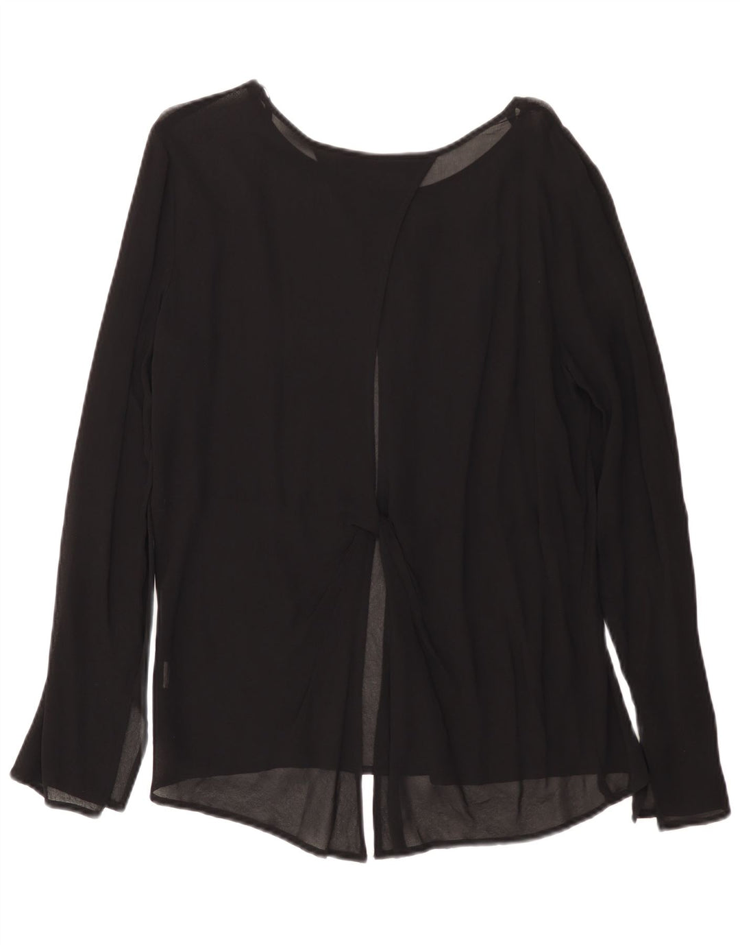 Zara Damen Langarm-Blusenoberteil UK 14 Large Schwarz