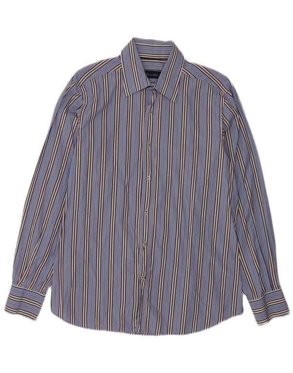 Massimo Dutti Herrenhemd, groß, blau gestreift, Baumwolle