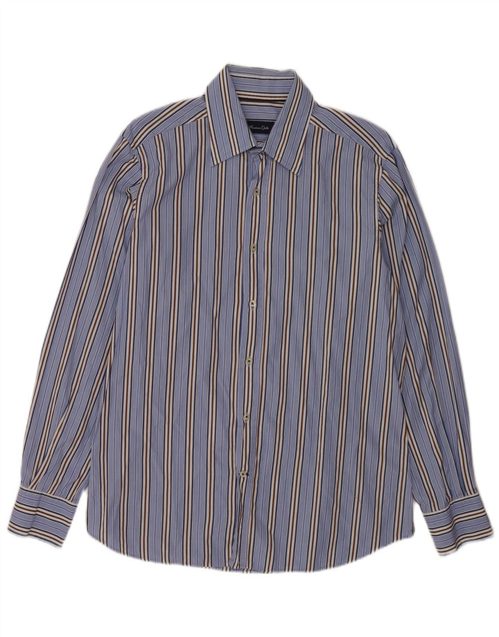 Massimo Dutti Herrenhemd, groß, blau gestreift, Baumwolle