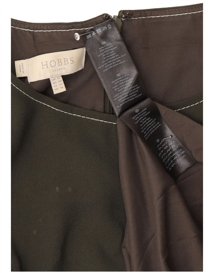 Hobbs Damen A-Linien-Kleid UK 14 Large Khaki Polyester