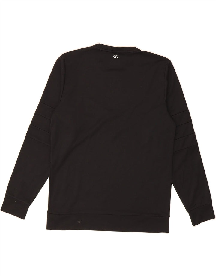 CALVIN KLEIN Mens Graphic Sweatshirt Jumper Small Black Polyester Vintage Calvin Klein and Second-Hand Calvin Klein from Messina Hembry 