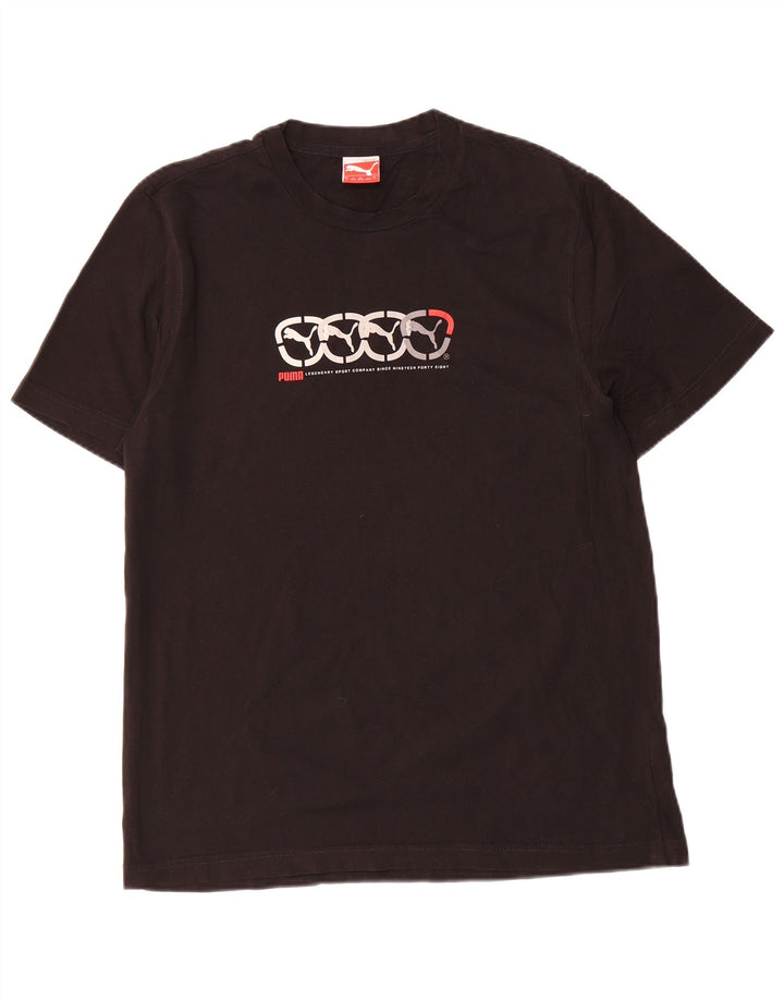 Puma Herren T-Shirt mit Grafik, groß, aus schwarzer Baumwolle