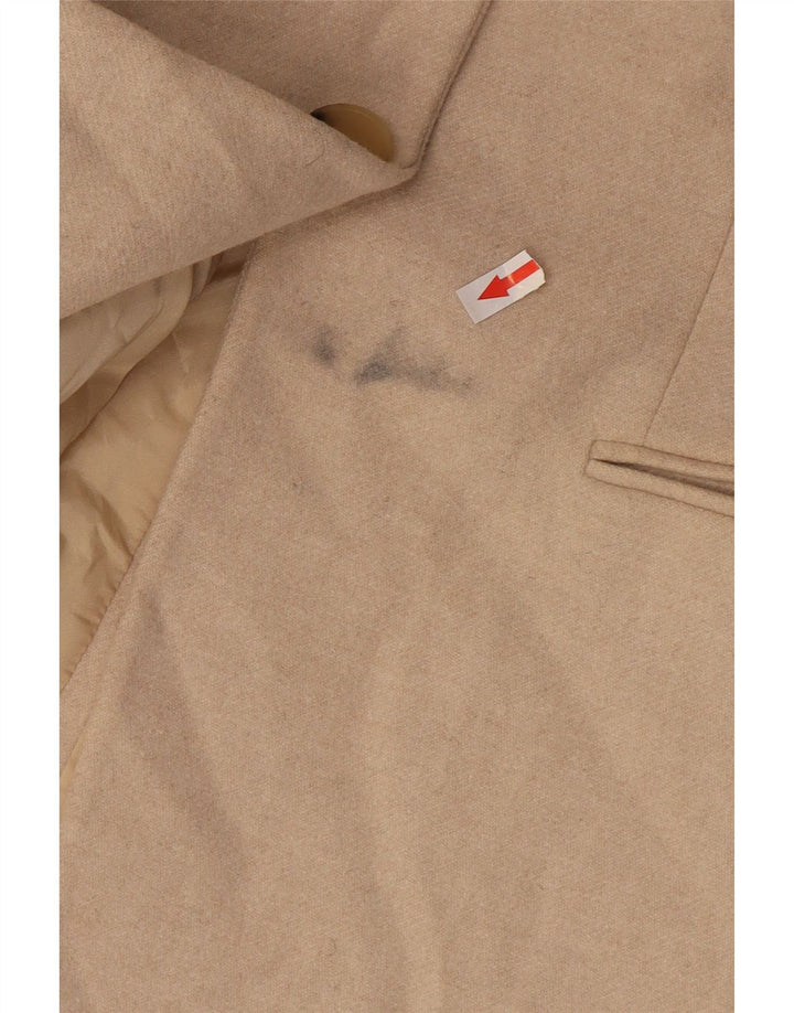 Massimo Dutti Damen 1-Knopf-Blazerjacke EU 36 XS Beige Wolle