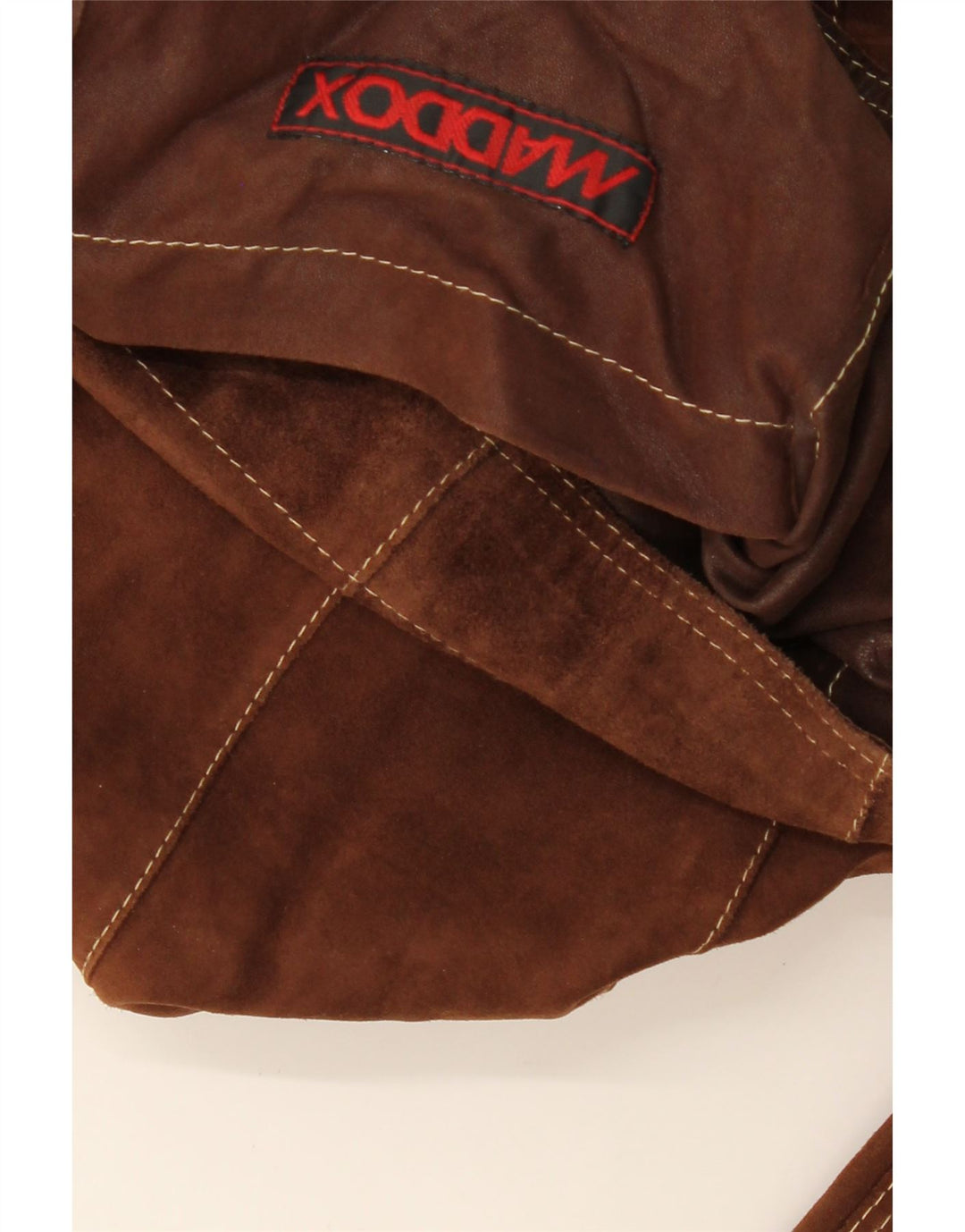 MADDOX Damen Crop Wildlederjacke UK 16 Großes braunes Leder