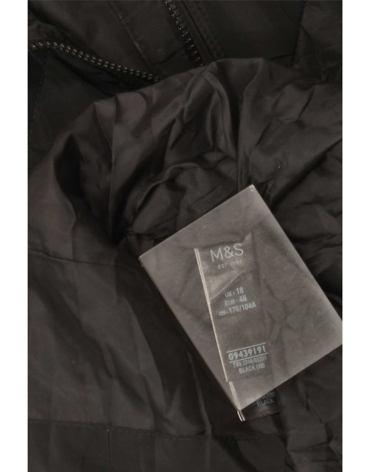 Marks & Spencer Damen Wattierter Mantel UK 18 XL Schwarz Polyester