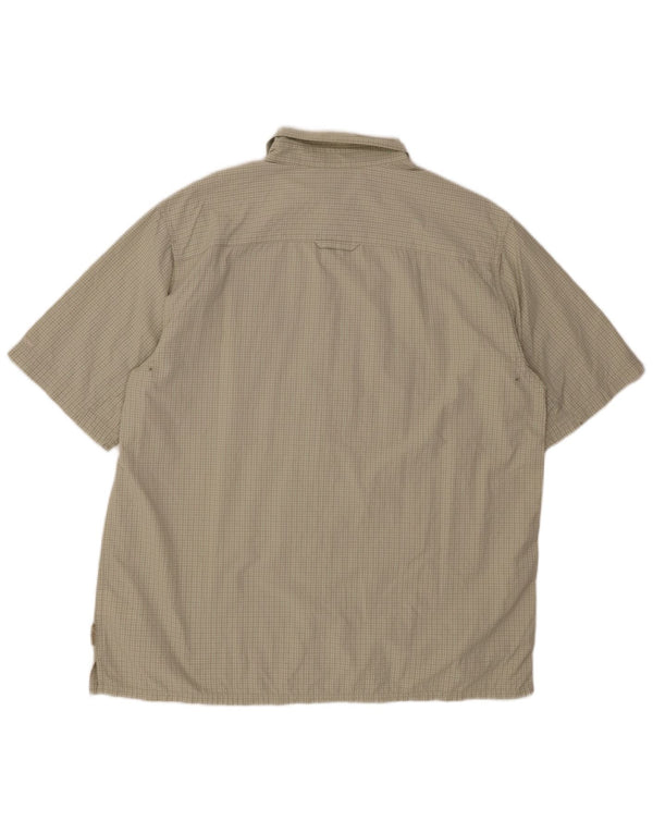 COLUMBIA Herren Titanium Kurzarmhemd XL grün kariertes Nylon