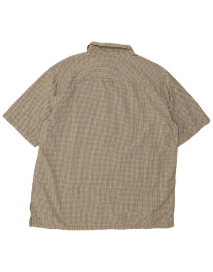 COLUMBIA Herren Titanium Kurzarmhemd XL grün kariertes Nylon