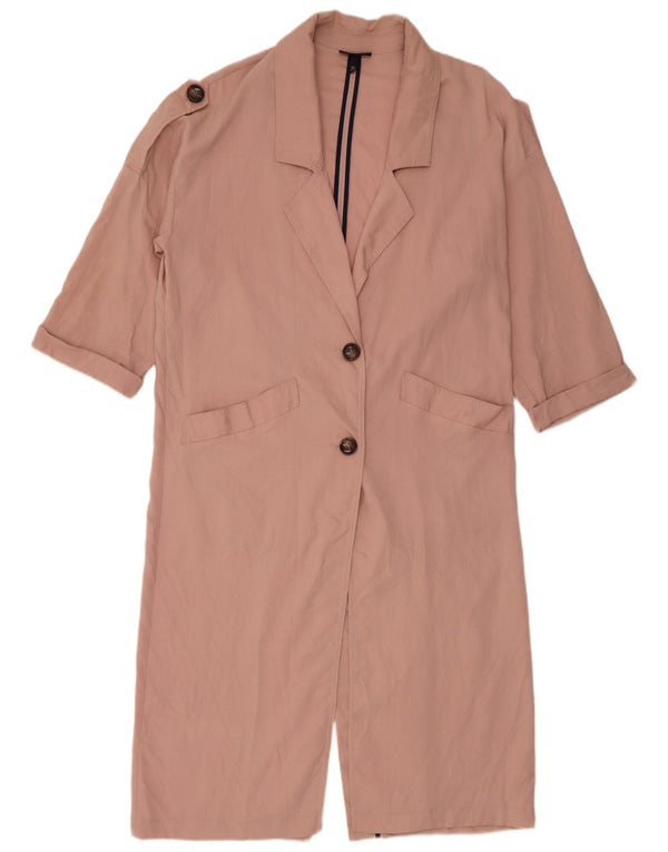 Topshop Damen Longline Kurzarm-Blazerjacke UK 8 Small Pink Lyocell