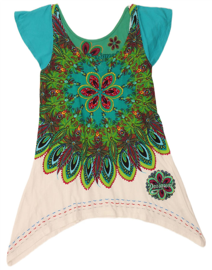 DESIGUAL Grafisches asymmetrisches Tunika-Top für Damen, UK 18, XL, mehrfarbig, Blumenmuster