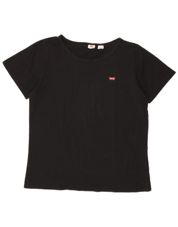 LEVI'S Damen T-Shirt Top UK 20 2XL Schwarz