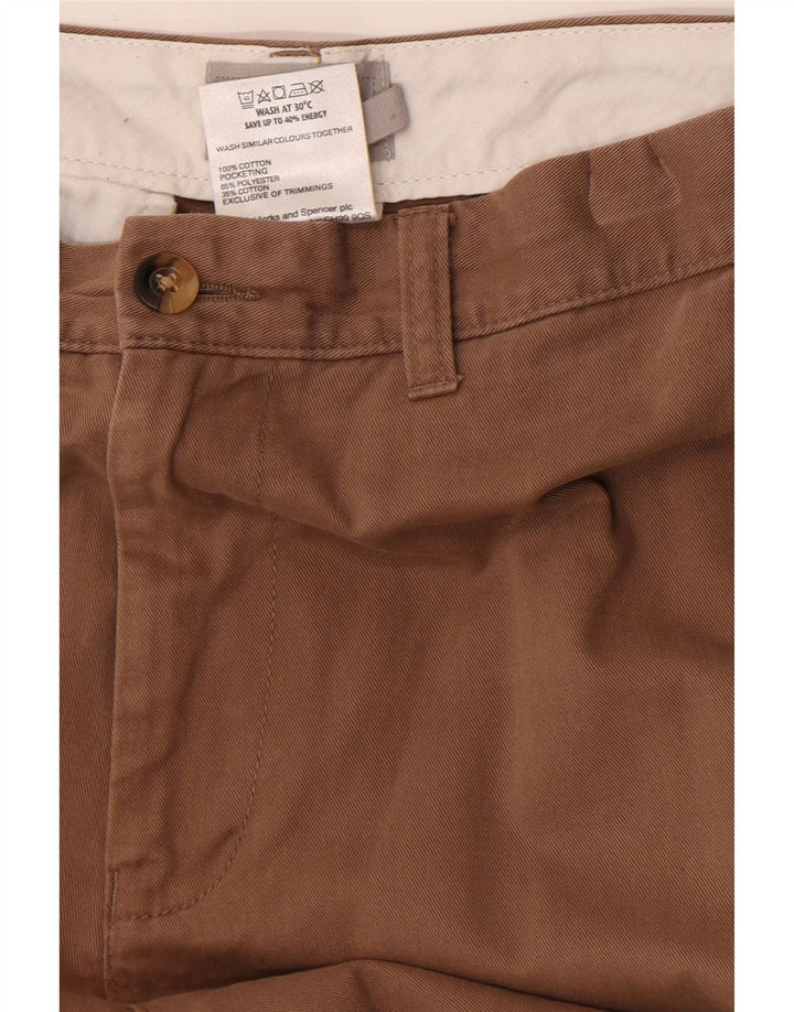Marks & Spencer Herren-Chinohose mit normaler Passform, B36 L29, braune Baumwolle