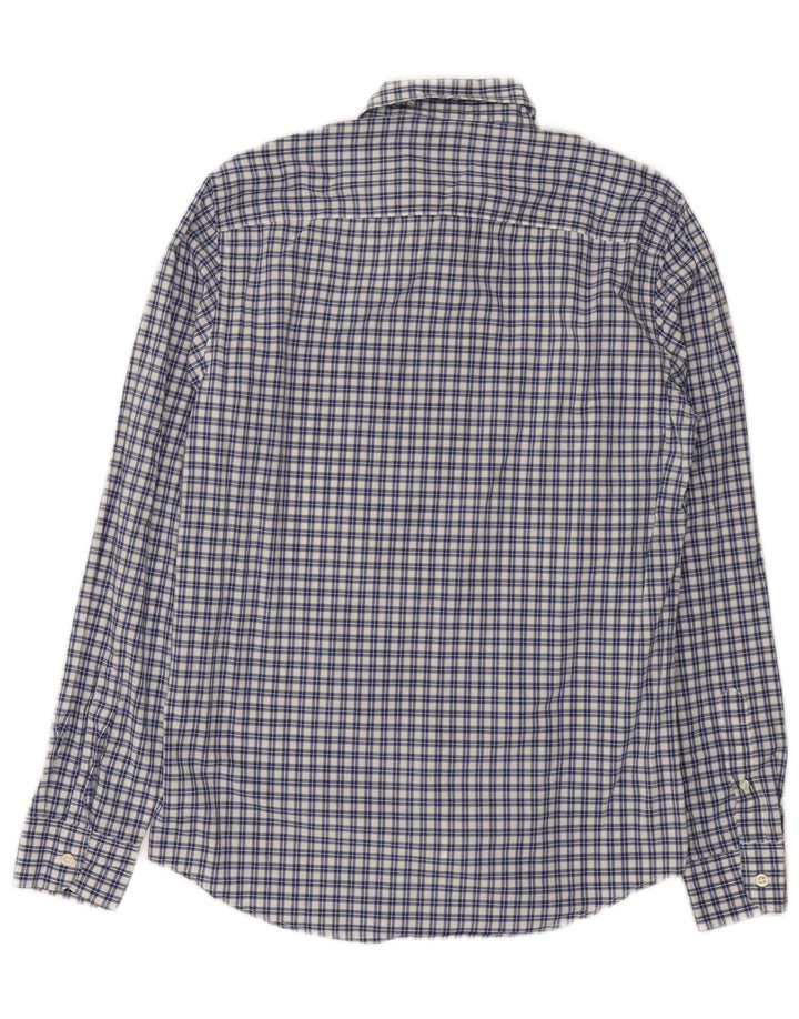 Benetton Slim-Hemd für Herren, mittelblau, kariert, Baumwolle