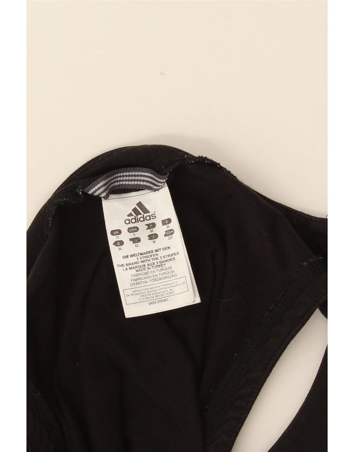 Adidas Damen Weste Top UK 8 Small Schwarz Baumwolle