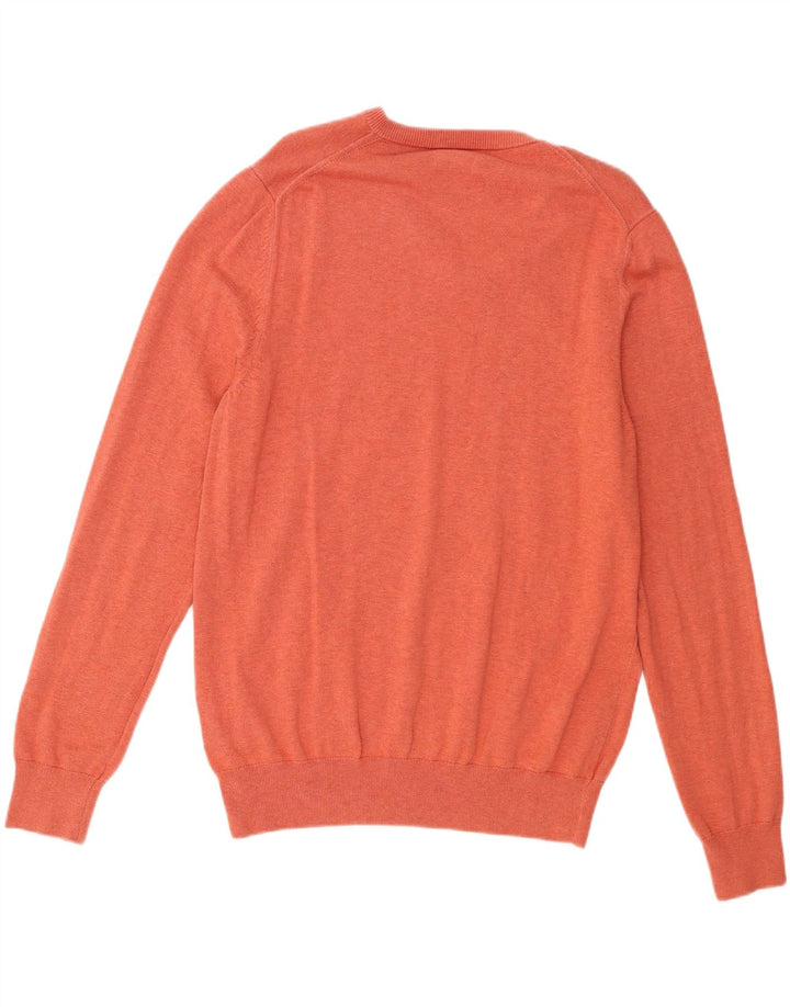Marks & Spencer Herren-Pullover mit V-Ausschnitt, groß, Baumwolle, Orange