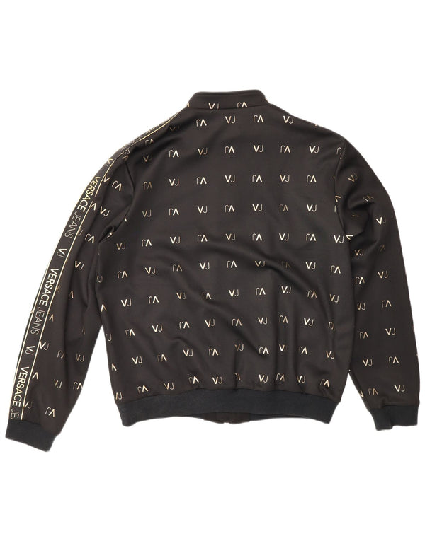 Versace Herren-Trainingsanzugoberteil mit Grafik, XL, Schwarz, Polyester, Sport
