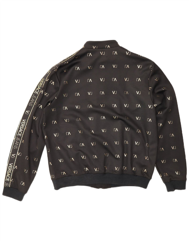 Versace Herren-Trainingsanzugoberteil mit Grafik, XL, Schwarz, Polyester, Sport