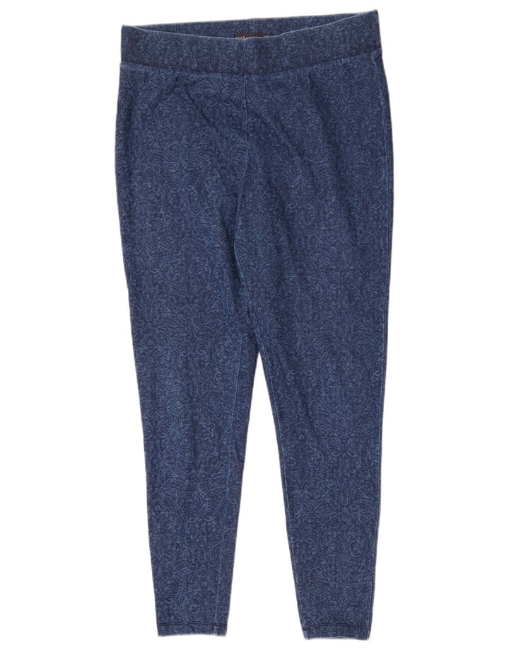 Marks & Spencer Damen Leggings UK 14 Mittelblaue Paisley-Baumwolle