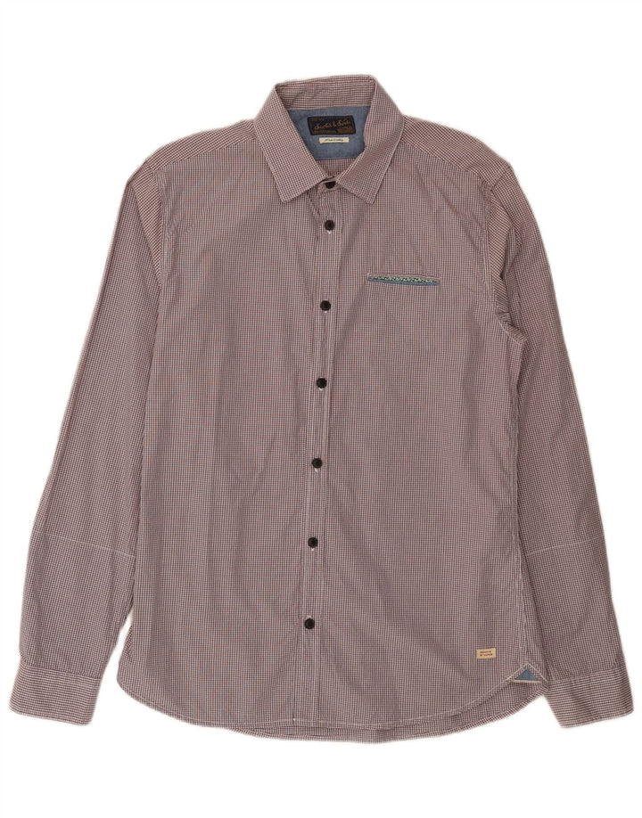 SCOTCH & SODA Herren-Hemd, groß, kastanienbraun, kariert, Baumwolle