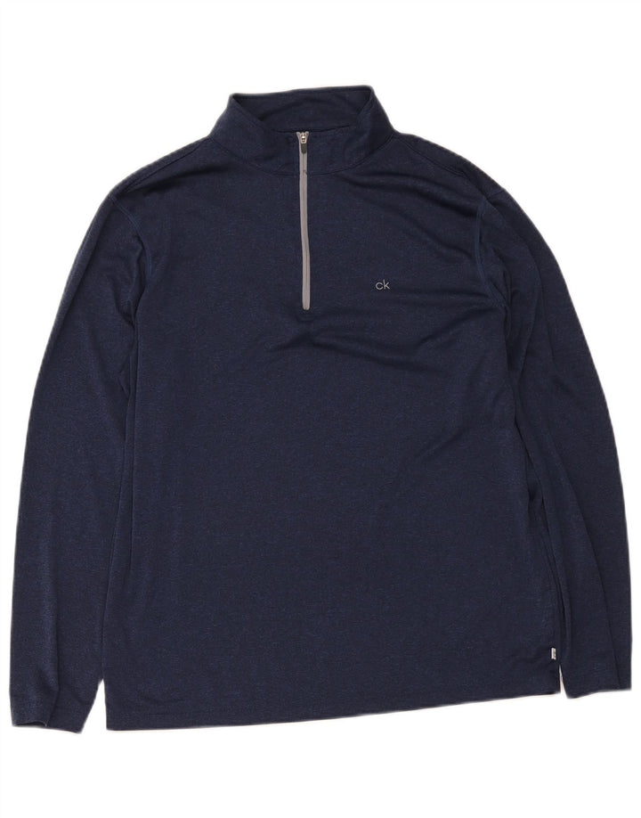 Calvin Klein Herren-Golf-Pullover-Trainingsanzug mit Reißverschluss, Größe L, Marineblau