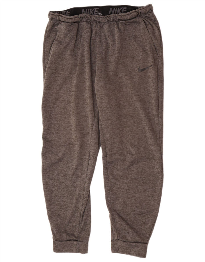 Nike Herren Dri Fit Trainingshose Jogger XL Grau geflecktes Polyester