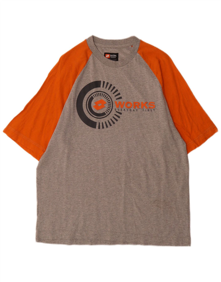Lotto Herren-T-Shirt mit Grafik, groß, Grau, Farbblock