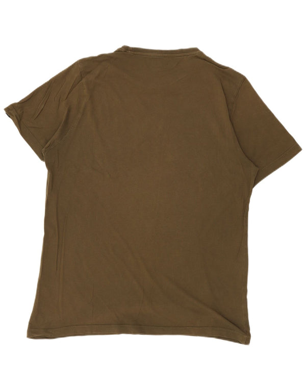 PUMA Herren Grafik T-Shirt Top Large Khaki Baumwolle