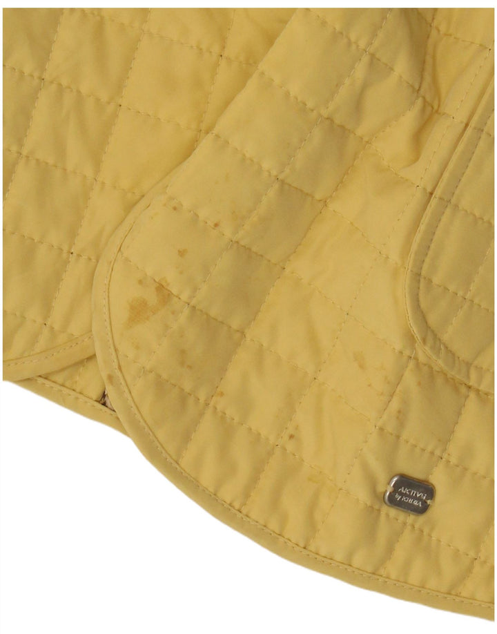 Perte by Krizia Damen-Blazer mit 3 Knöpfen, gesteppt, Größe 23, Mittelgelb