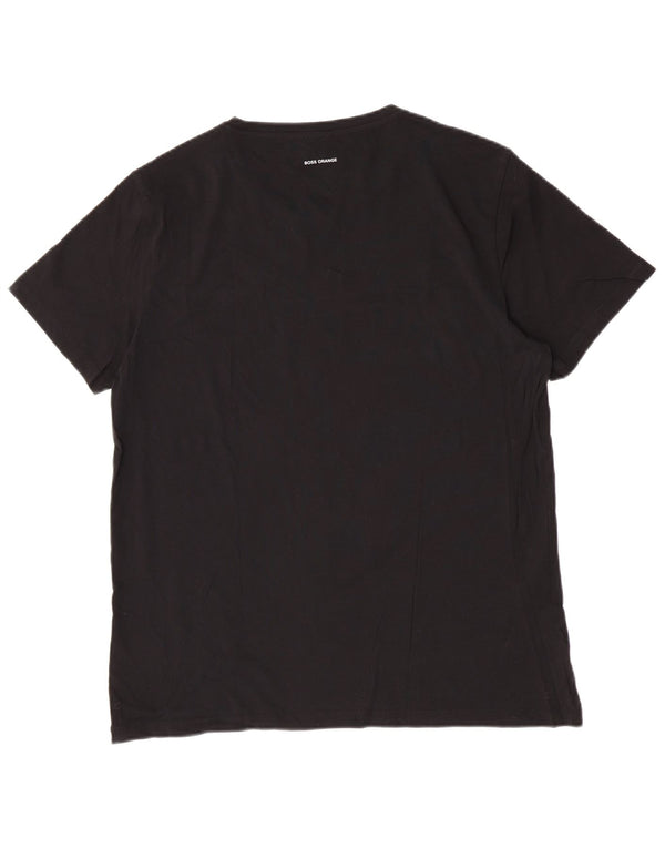 Hugo Boss Herren Grafik T-Shirt Top 2XL Schwarz Baumwolle