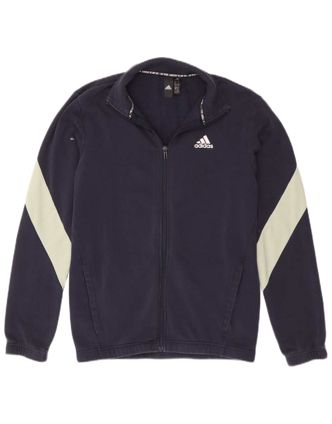 Adidas Herren-Trainingsanzug-Top-Jacke, klein, marineblau, Colourblock-Baumwolle