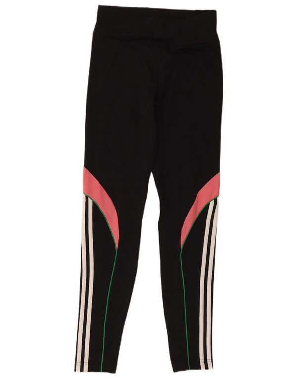 Adidas Aeroready-Leggings für Mädchen, 14–15 Jahre, schwarzes Colourblock-Polyester